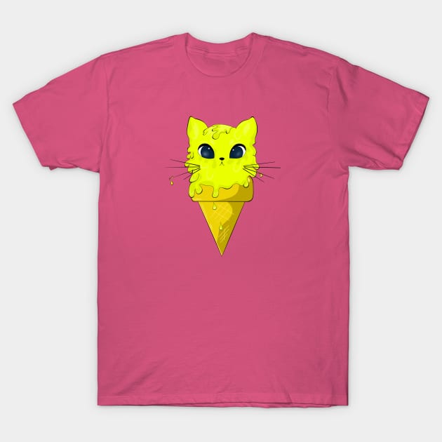 Cute Ice Cream Cat T-Shirt by MariRiUA